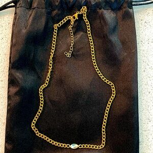 Costume Gold Necklace with faux diamond